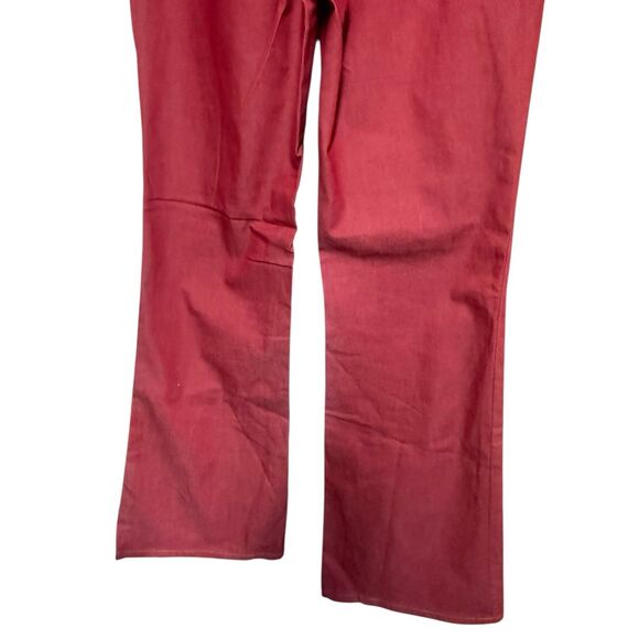 Y2K To The Max! Red Cotton Blend Flare Pants Women’s Size 11 | 2000s Retro USA - Picture 9 of 12